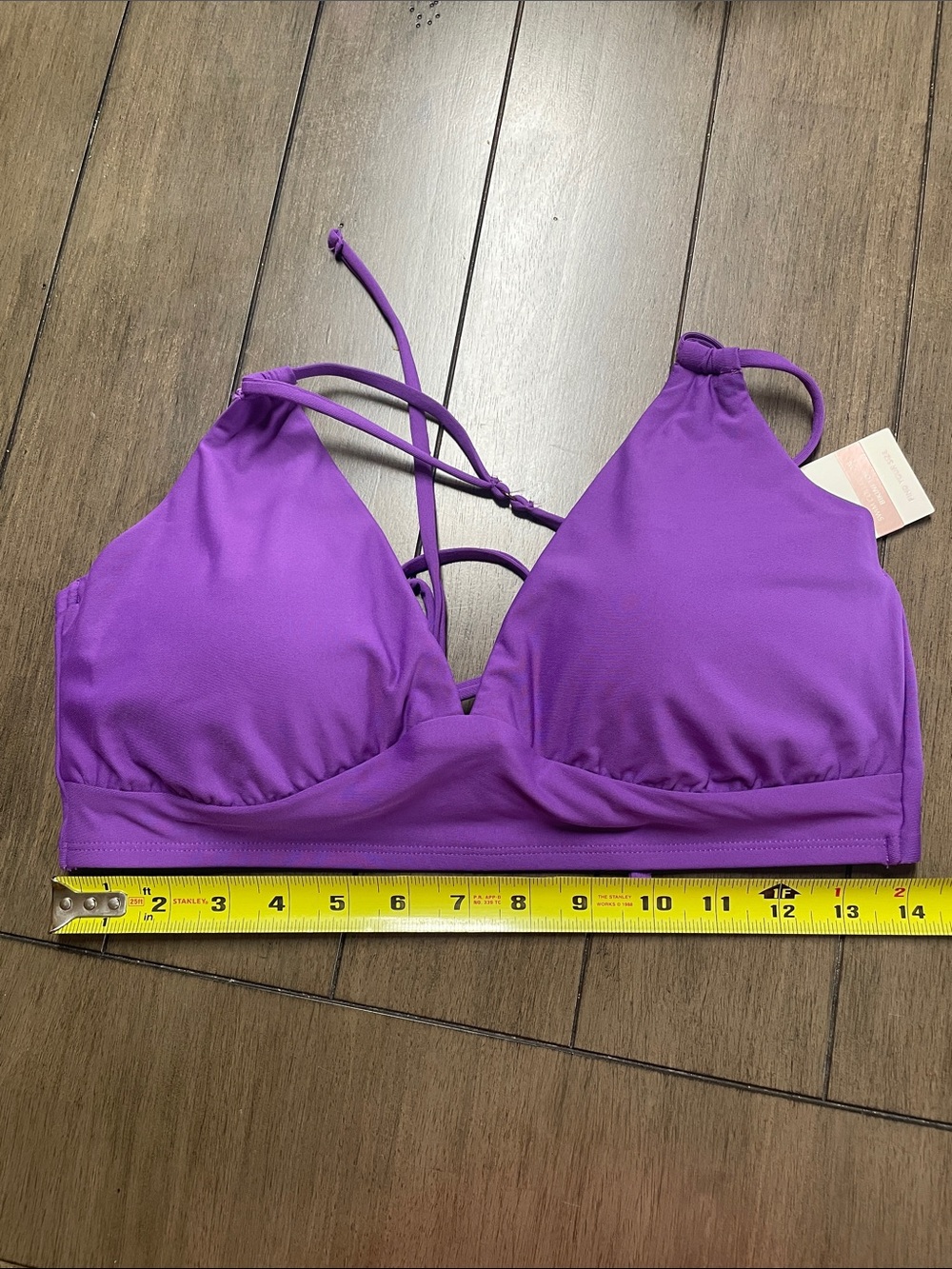 CALIA by Carrie Underwood Purple Strappy Triangle Bikini Top